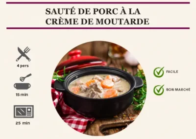 Sauté de porc à la crème de moutarde
